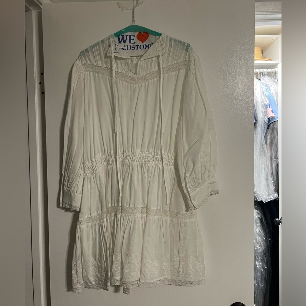 White Summer Lace and Cotton Dress